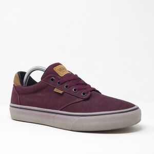 Vans Atwood Burgundy Low Top Canvas Skateboarding Shoes Mens Size 9